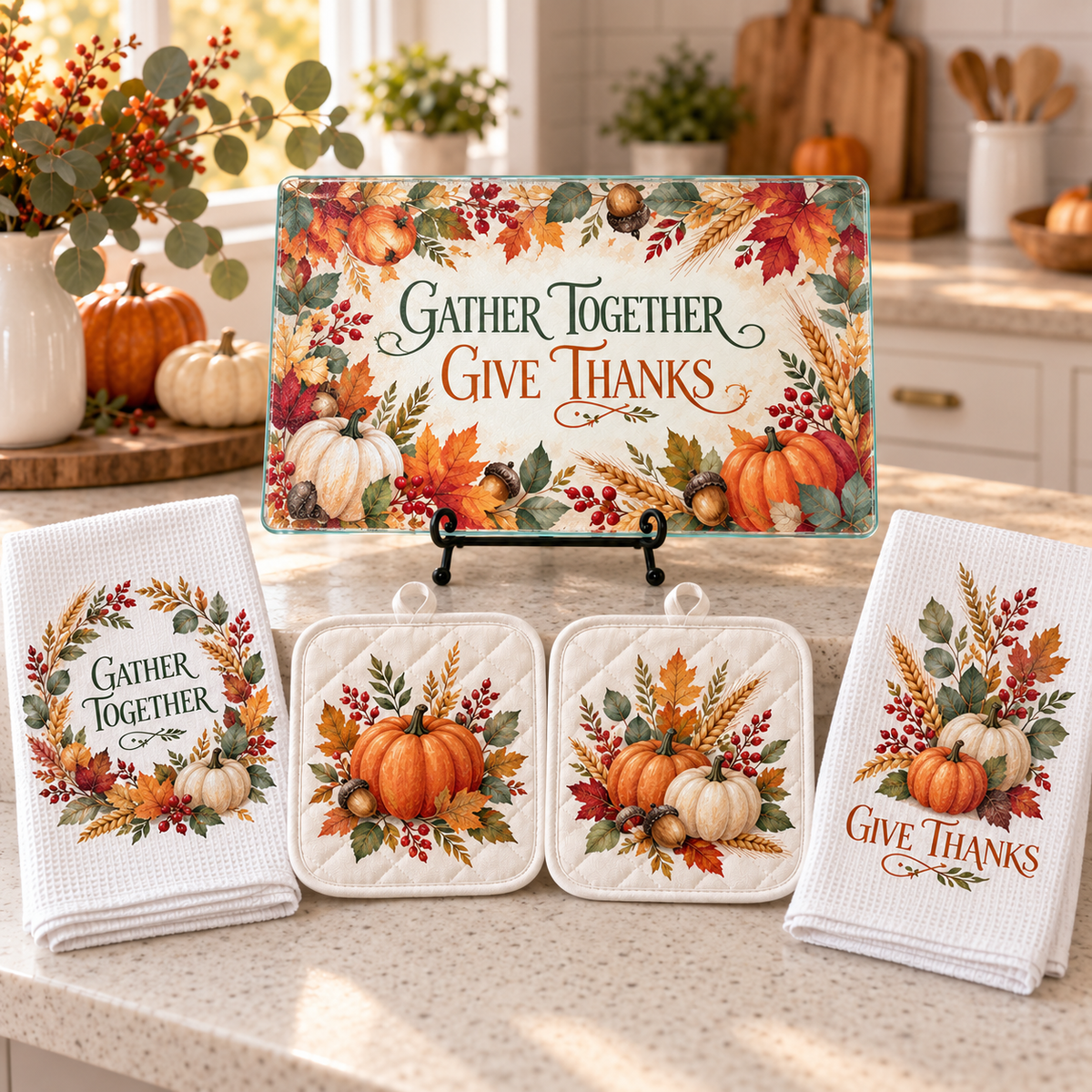 Gather Together, Give Thanks Fall Kitchen Décor Bundle